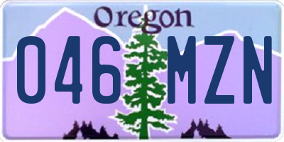 OR license plate 046MZN