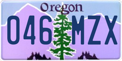 OR license plate 046MZX