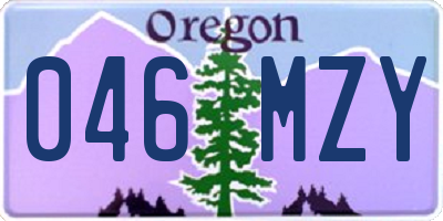 OR license plate 046MZY
