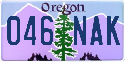 OR license plate 046NAK