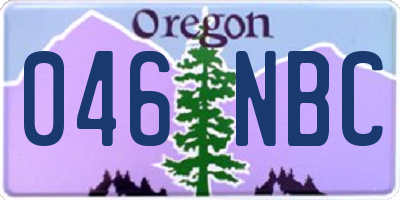 OR license plate 046NBC