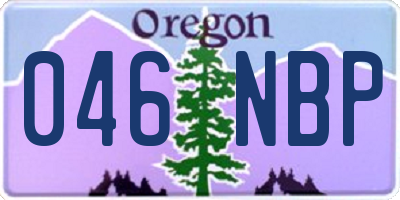 OR license plate 046NBP