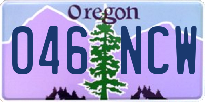 OR license plate 046NCW