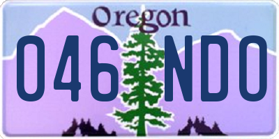 OR license plate 046NDO