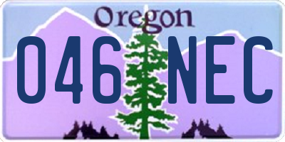 OR license plate 046NEC