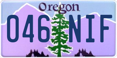 OR license plate 046NIF