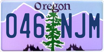 OR license plate 046NJM