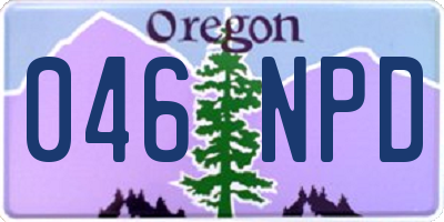 OR license plate 046NPD