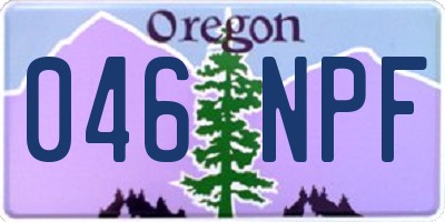 OR license plate 046NPF