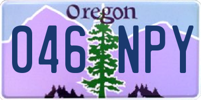 OR license plate 046NPY