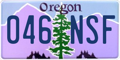 OR license plate 046NSF