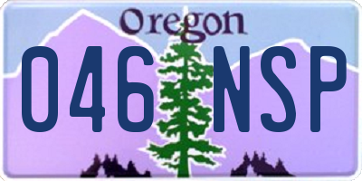 OR license plate 046NSP