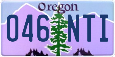 OR license plate 046NTI