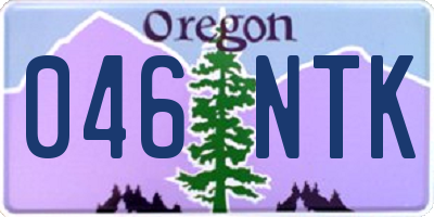 OR license plate 046NTK