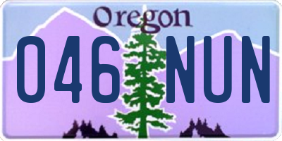 OR license plate 046NUN