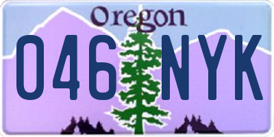 OR license plate 046NYK