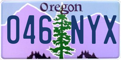 OR license plate 046NYX