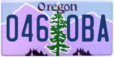 OR license plate 046OBA
