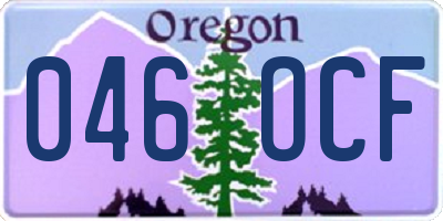 OR license plate 046OCF