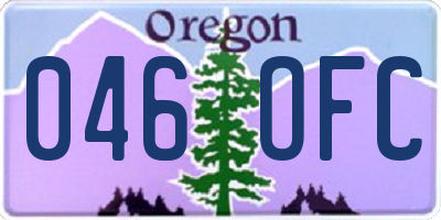 OR license plate 046OFC