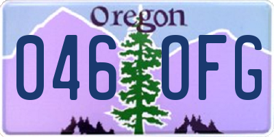 OR license plate 046OFG