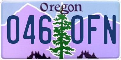 OR license plate 046OFN