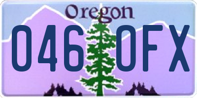 OR license plate 046OFX