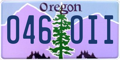 OR license plate 046OII