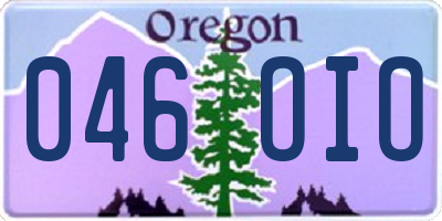 OR license plate 046OIO