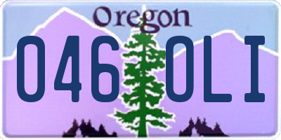 OR license plate 046OLI