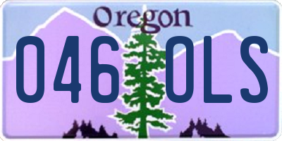 OR license plate 046OLS