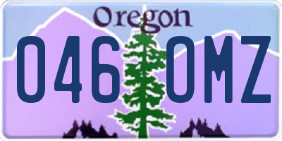OR license plate 046OMZ