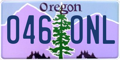 OR license plate 046ONL