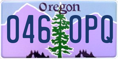OR license plate 046OPQ