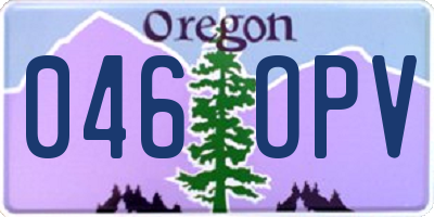 OR license plate 046OPV