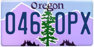 OR license plate 046OPX