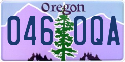 OR license plate 046OQA