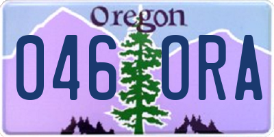OR license plate 046ORA