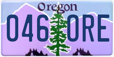 OR license plate 046ORE