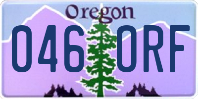 OR license plate 046ORF