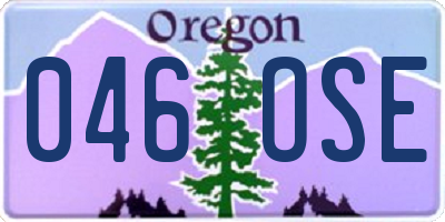 OR license plate 046OSE