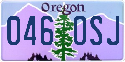 OR license plate 046OSJ