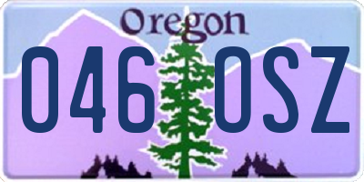 OR license plate 046OSZ