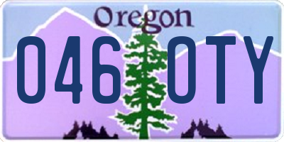 OR license plate 046OTY
