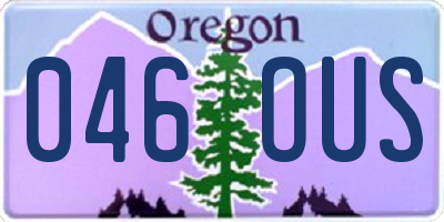 OR license plate 046OUS