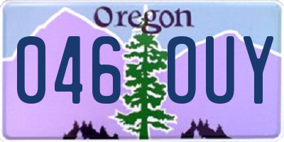 OR license plate 046OUY