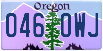 OR license plate 046OWJ
