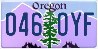 OR license plate 046OYF
