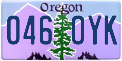 OR license plate 046OYK