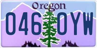 OR license plate 046OYW